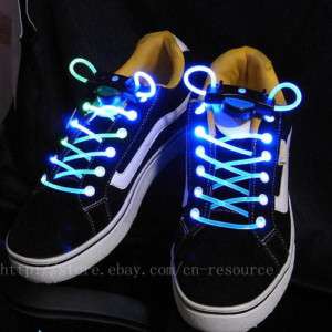 LED Light Up Shoes Shoelaces Flash Glow Stick blue  
