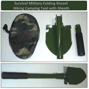 New Camping Survival Military Folding Pick Shovel+Pouch  