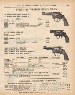 1964 SMITH & WESSON AD MODELS 31 32 33 REVOLVERS  