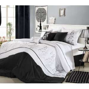   Oversized and Overfilled Comforter Set, Black, Queen