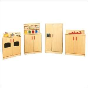  4 Piece Kitchen Set   Stove, Sink, Cupboard & Refrigerator 