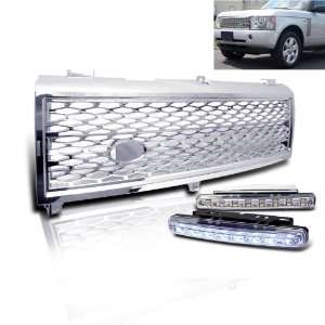   03 04 05 Land Range Rover Honeycomb Chrome Grille Grill + 8 LED Bumper
