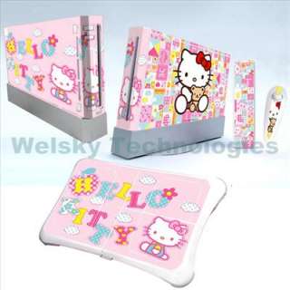 Hello Kitty Sticker Vinyl Decal Skin Cover Case for Nintendo Wii 
