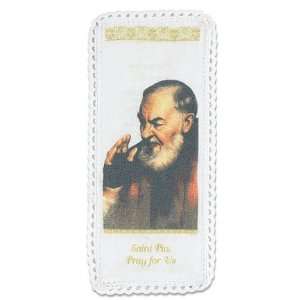  Saint Padre Pio Cloth Bookmark with Holy Prayer Card 