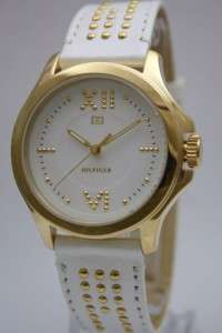 New Tommy Hilfiger Women White Leather Watch 1781013  