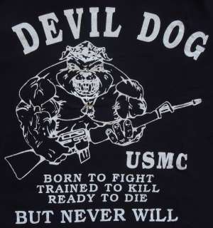 Vtg United States Marines Corps USMC Crazy DEVIL DOG T Shirt Medium M 