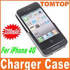 2200mAh External Power Pack Backup Battery Charger Case For iPhone 4 