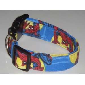   Blue Web Moonlight Spider Man Dog Collar X Small 3/4 