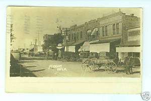 RPPC Perkins Oklahoma OK horse wagons amish? postcard  