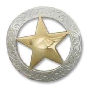   Leather 1 1/2 Texas Gold Star Concho 11373 36 Arts, Crafts & Sewing