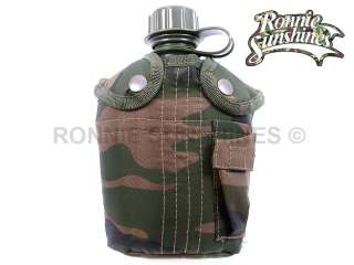 ARMY CANTEEN WATER BOTTLE WITH CAMO BELT HOLDER  
