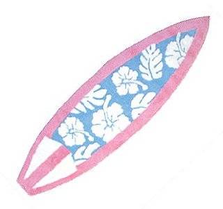 ALOHA RUG CARPET MAT LONGBOARD PINK BLUE 72X20