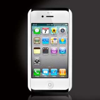 iPhone 4 4G 4s Black / White 2 Tone Rubberized Snap On Hard Case 