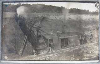   Real Photo~Open Pit Coal Mining Steam Shovel Train~Dill  