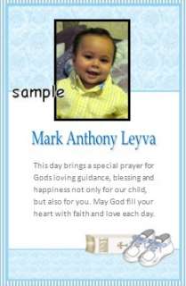 50 Christening or Baptism Seed Favors   Personalized   Blue  