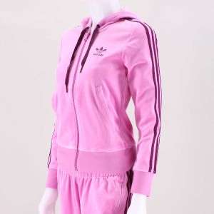 Adidas Originals Womens Large L Velour Track Suit Jacket Pant Top 