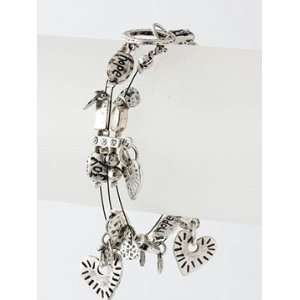  Zadori Antique Silver Charm String Bracelet Jewelry