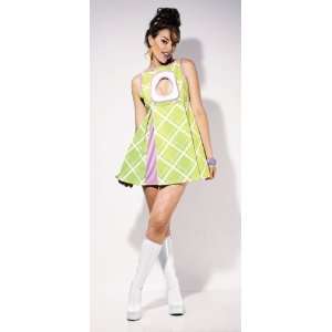  Appletini Retro Go Go Mini Dress Adult Costume Size Large 
