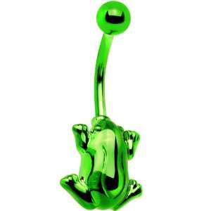  Green Electro Titanium Hip Hop Frog Belly Ring Jewelry