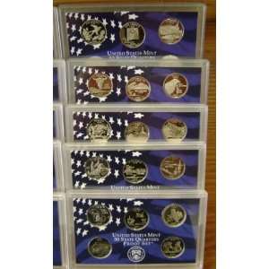   Complete 5 Coin 2004 S Proof Clad State Quarter Set: Everything Else